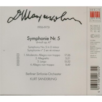 CHOSTAKOVITCH - Sanderling - Symphonie n°5 op.47..